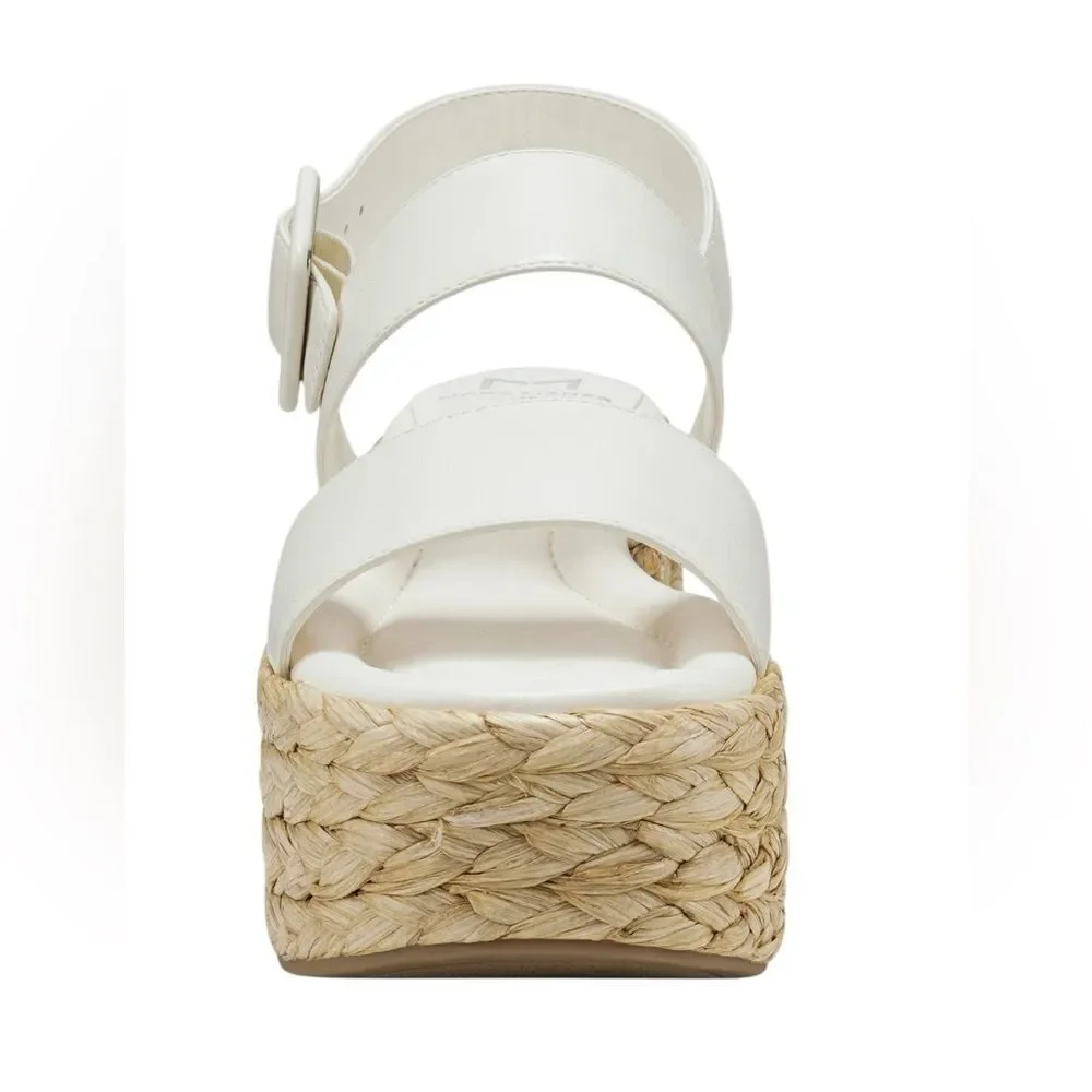 NWT MARC FISHER LTD PATRYCE‎ PLATFORM WEDGE SANDAL IN IVORY BRAND NEW IN BOX